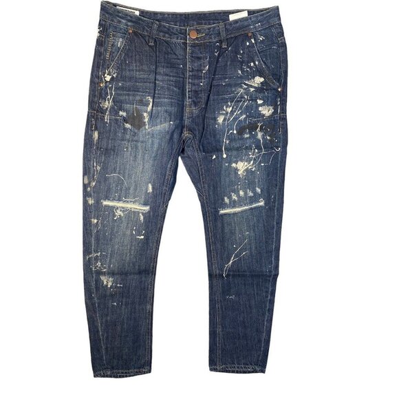 Man x One Teaspoon Cowboy Mr Golds Relaxed Tapered Jeans Size 32R - Picture 2 of 9